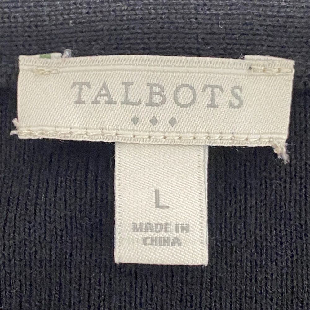 Talbots Solid Black Cotton Blend Open Front Cropp… - image 2